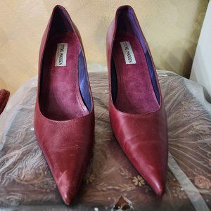 Vintage Steve Madden Confeti burgundy heels